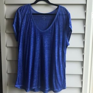 Athleta V Neck Burn Out Shirt / Size 1X